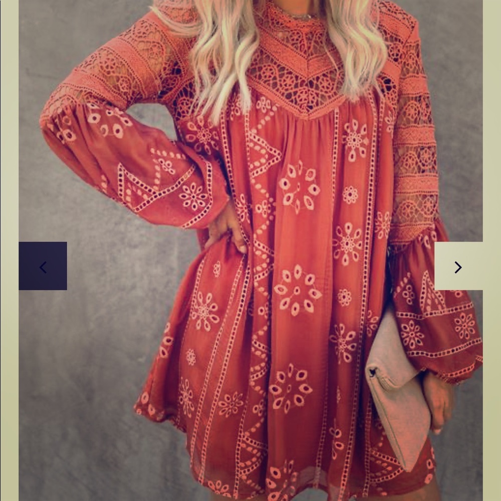 Vici Dolls Terra-cotta Eyelet Fall 🍁🍂 Dress